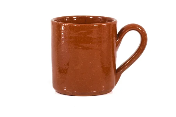 茶色の粘土質マグカップ — ストック写真