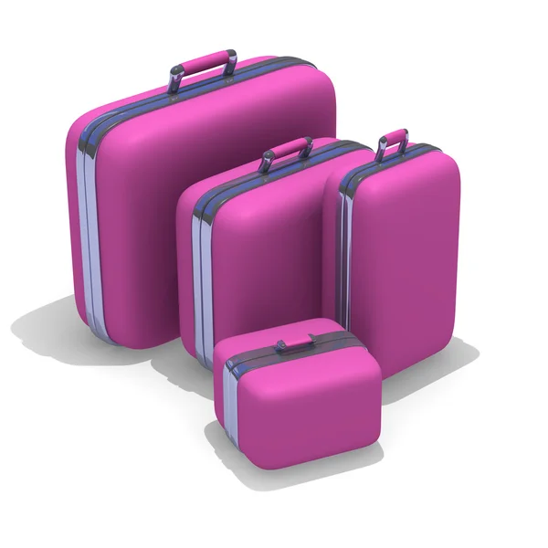 Πολυτελείς ροζ βαλίτσες, σε λευκό φόντο — Φωτογραφία Αρχείου