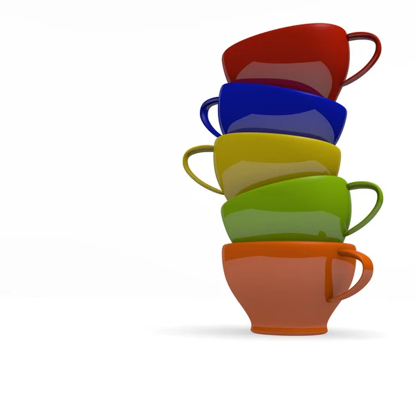 Tasses à café empilées colorées — Photo