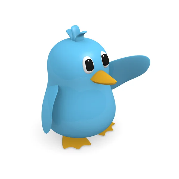 Blue bird on a white background — Stock Photo, Image