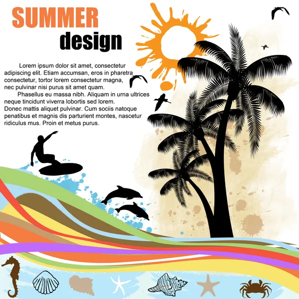 Sommerdesignbakgrunn – stockvektor