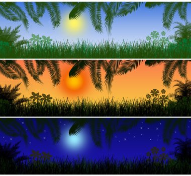 Tropical banners clipart