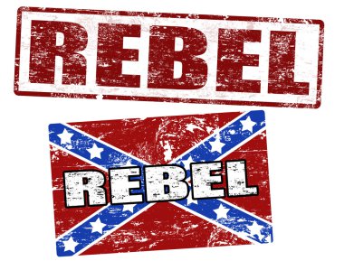 Confederate flag and rebel stamp clipart