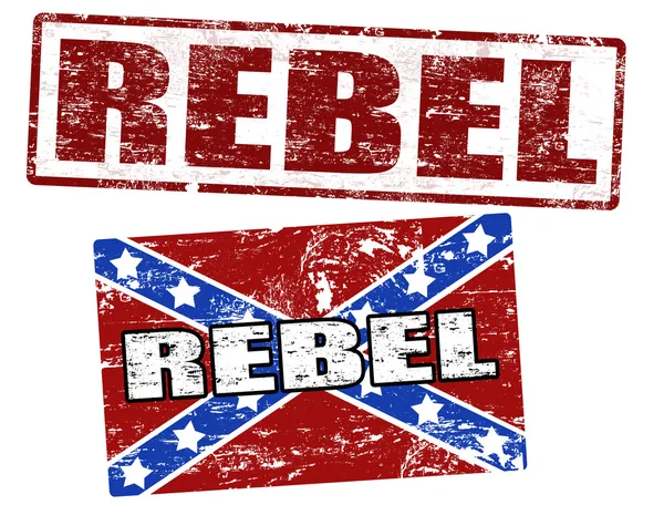 Bandera confederada y sello rebelde — Archivo Imágenes Vectoriales