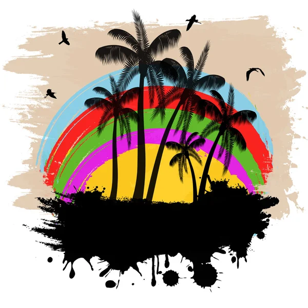 Fond tropical grunge — Image vectorielle
