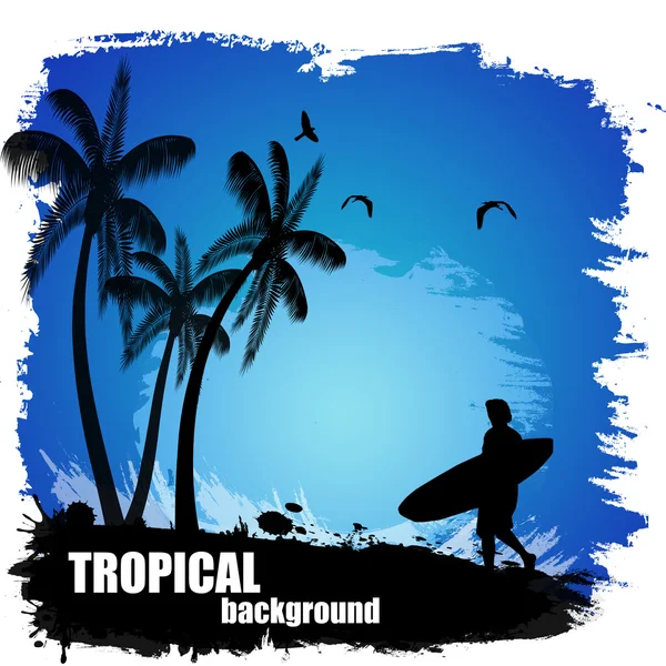 Beautiful tropical background — Stock Vector