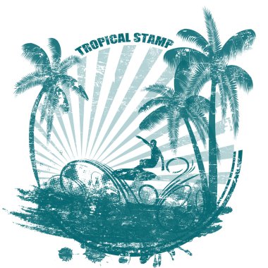 Tropical stamp clipart