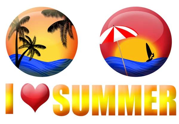 Conjunto de ícones de verão —  Vetores de Stock