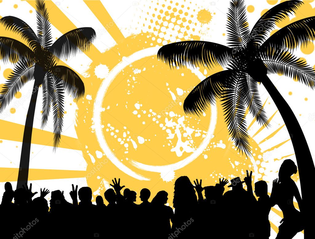 Tropical party background — Stock Vector © roxanabalint #11815796