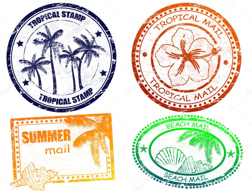 Tropical summer stamps