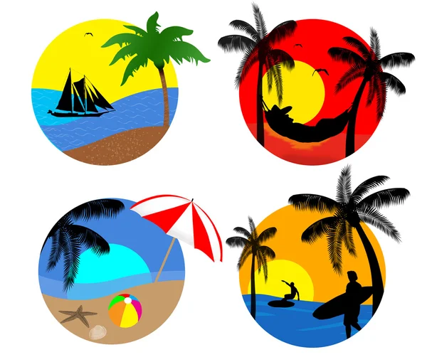 Iconos de playa de verano — Archivo Imágenes Vectoriales