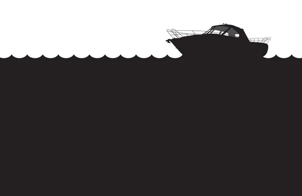 Csónak silhouette háttér — Stock Vector