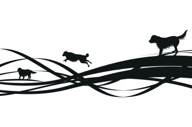 Dog silhouettes clipart
