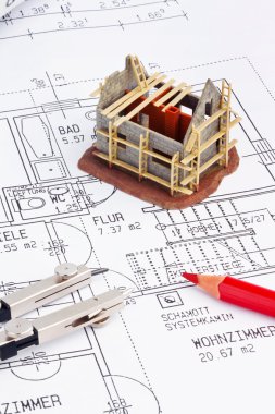 Blueprint of a house. construction clipart