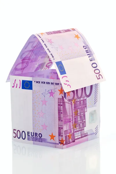 House from â‚¬ banknotes — Stok fotoğraf