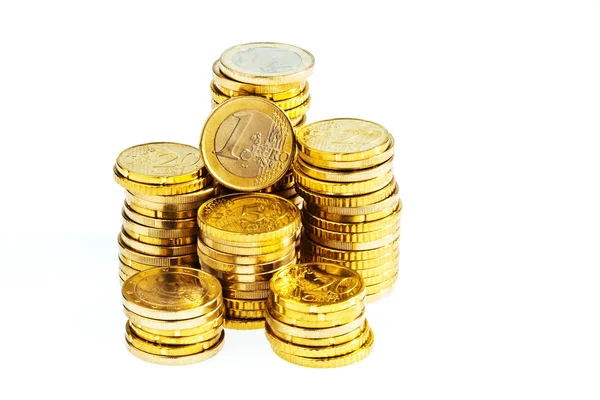 Стек монет євро — стокове фото