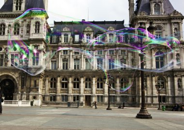 Paris, france. city hall hotel de ville clipart