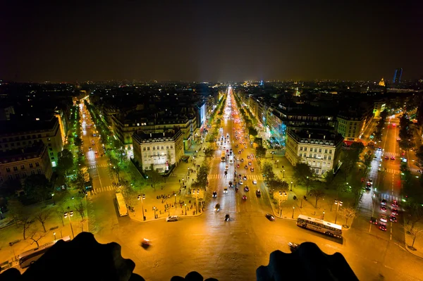 Παρίσι, Γαλλία. θέα από την αψίδα του Θριάμβου — Φωτογραφία Αρχείου