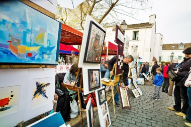 Paris, france. place de tertre clipart