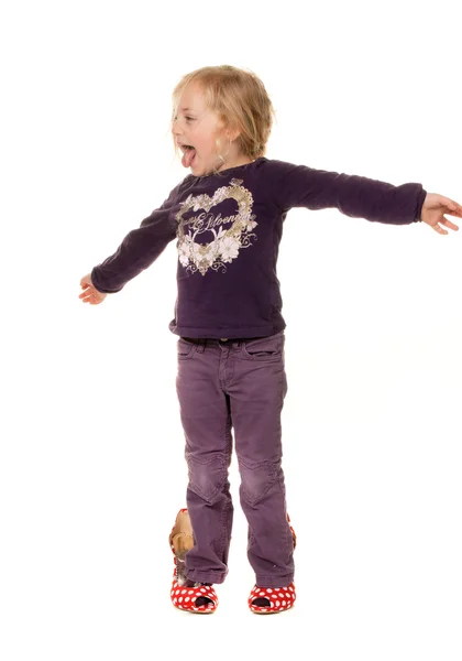 Children with large shoes. — Stock Photo, Image