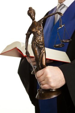 Judge with code and justice clipart
