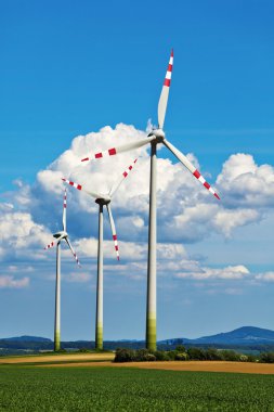 Wind turbine of a wind power plant for electricity clipart