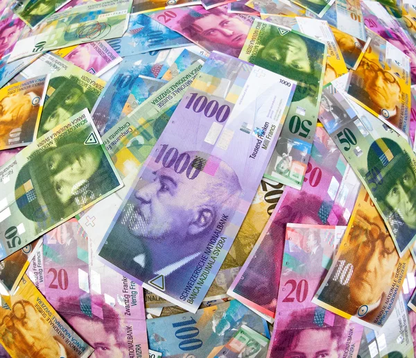 Schweizer Franken-Banknoten — Stockfoto