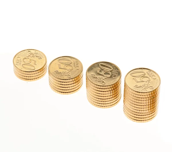 ユーロ硬貨のスタック — ストック写真