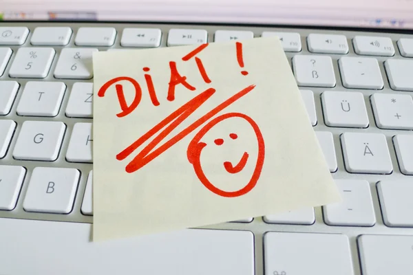 Nota sulla tastiera del computer: dieta — Foto Stock