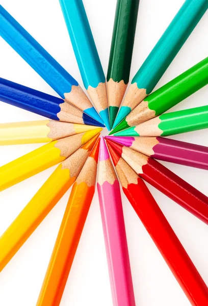 Çok sayıda renkli kalemler — Stok fotoğraf