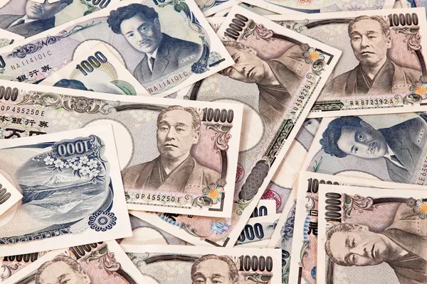 Долларовые купюры, валюта из Японии — стоковое фото