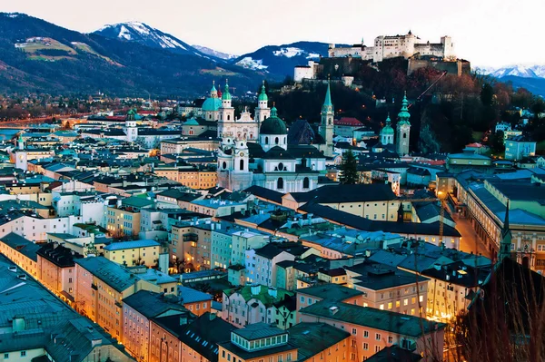Salzburg, Rakousko panoráma, — Stock fotografie