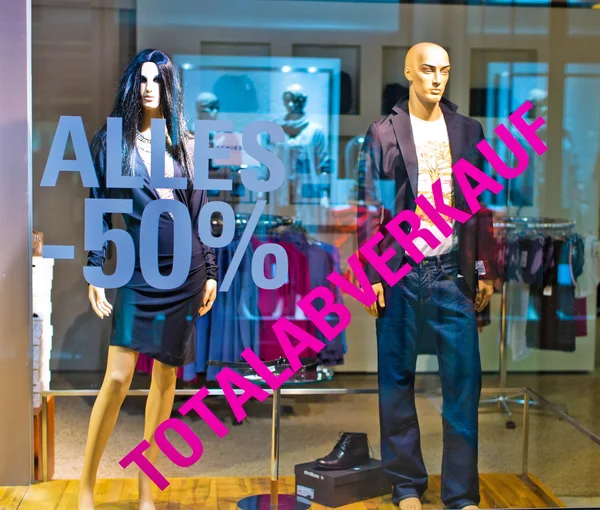 Total sales in clothing store — Stock Photo, Image