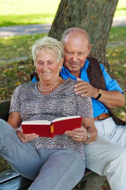 Older elderly couple in love. clipart