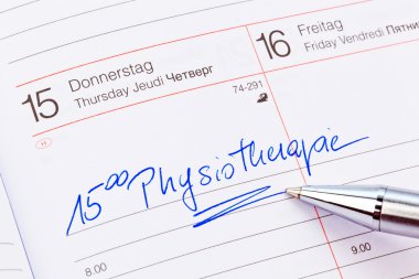 Entry in calendar: physiotherapy clipart