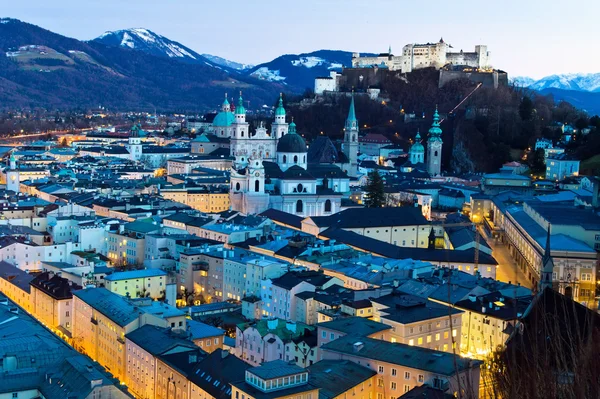 Panoráma města Salzburg, Rakousko, — Stock fotografie