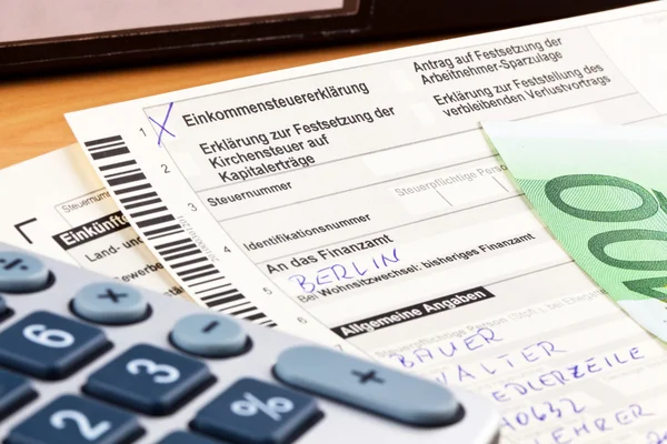 Duitse aangifte inkomstenbelasting — Stockfoto