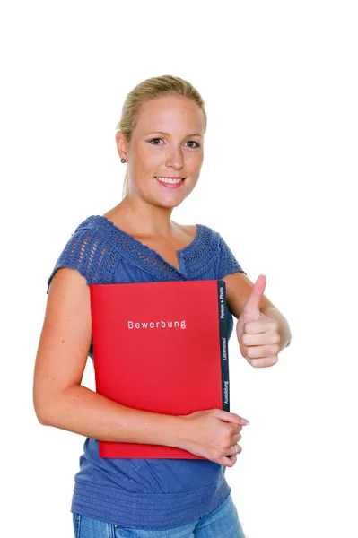 Woman with a job application — Stock Photo, Image
