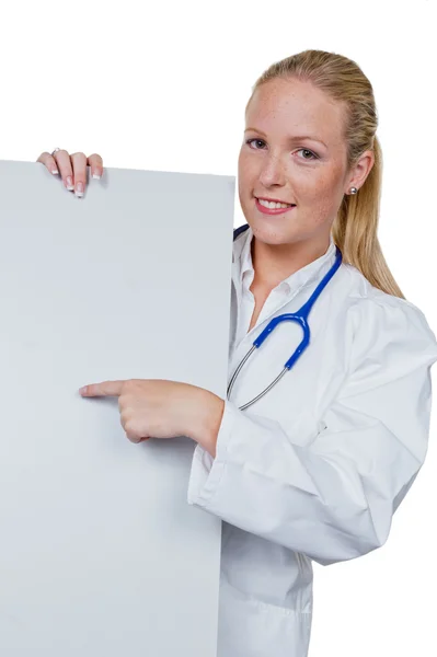 Medico con stetoscopio e scudo — Foto Stock