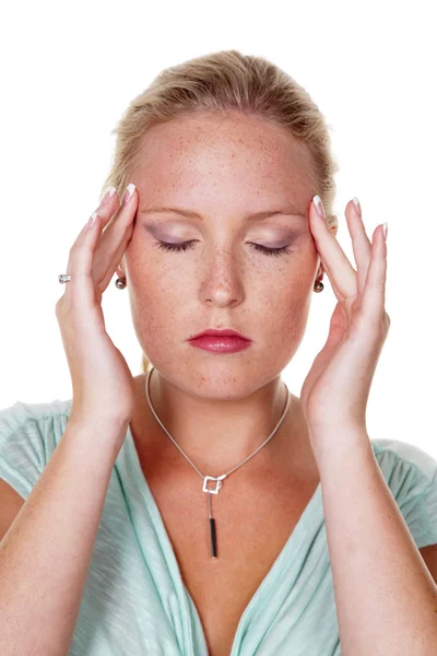 Vrouw maakt acupressuur — Stockfoto