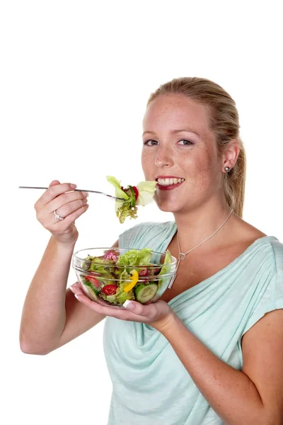 Mulher com salada — Fotografia de Stock