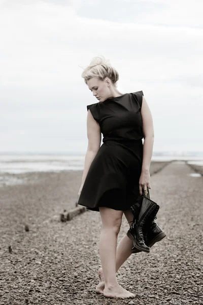 stock image Woman on beach