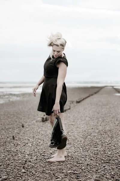 stock image Woman on beach