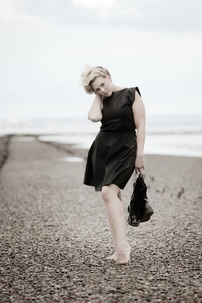 stock image Woman on beach