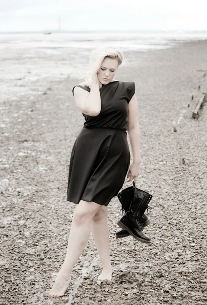 stock image Woman on beach