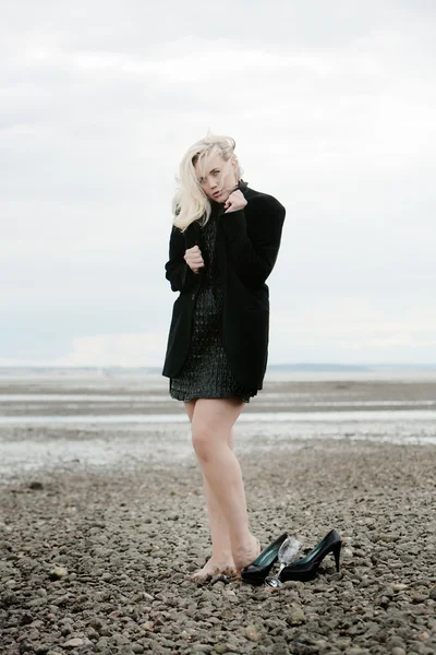 stock image Woman on beach