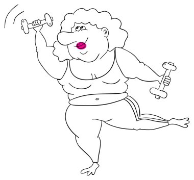 Fat woman clipart