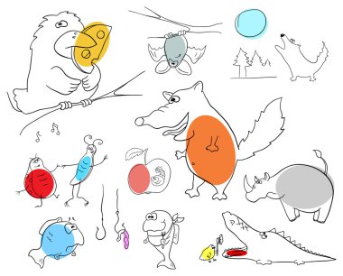 Crazy animals clipart