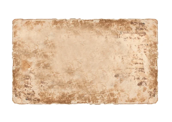 Старый бумажный лист на белом — стоковое фото