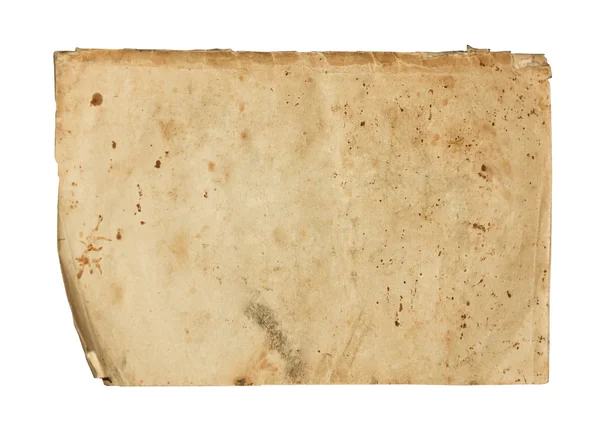 Grunziges altes Papierblatt — Stockfoto